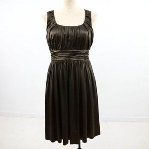 DKNY 4 100% Silk Ruched Cocktail Dress Dark Green